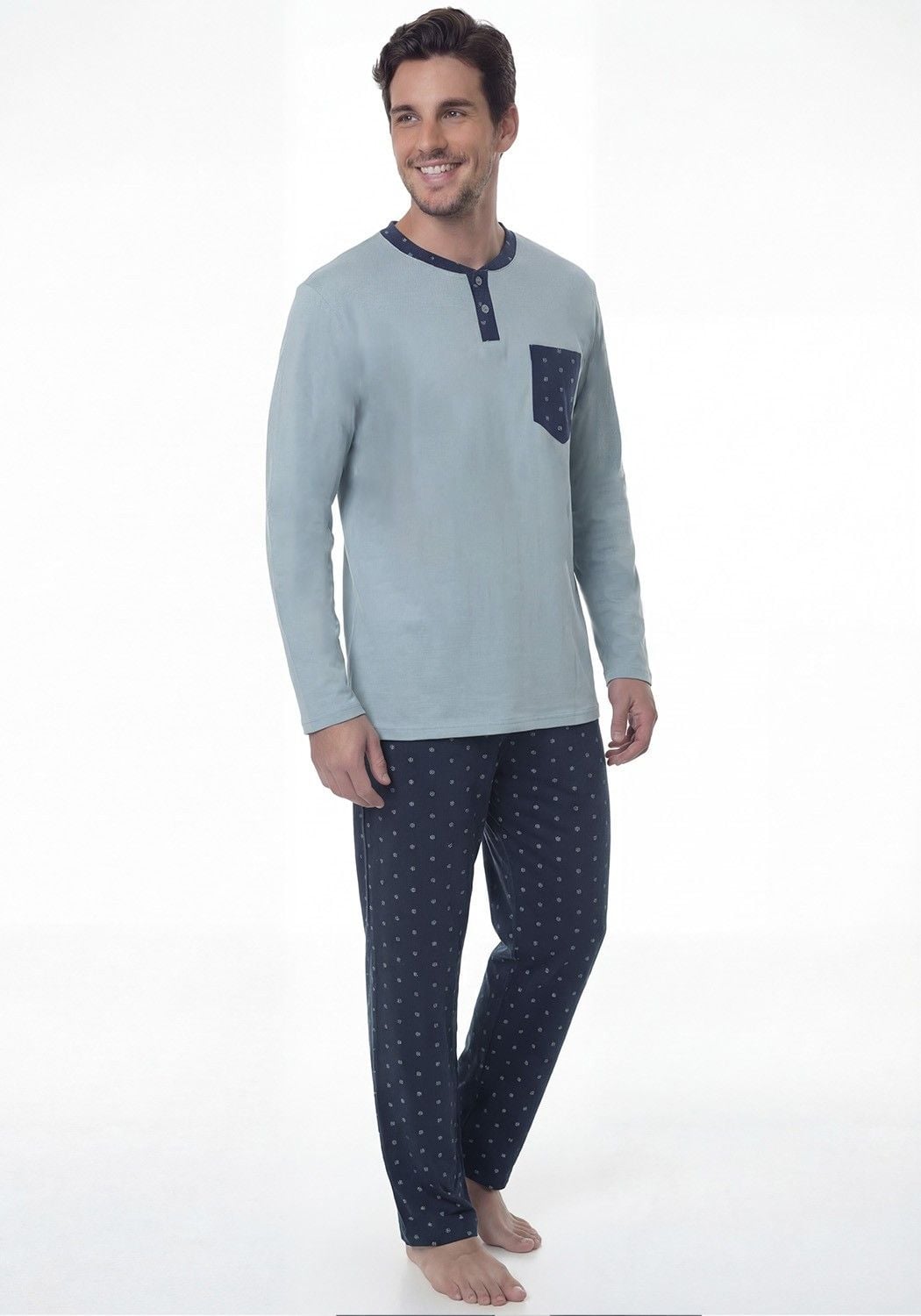 PIJAMA HOMBRE PANTALON ALGODON - 1