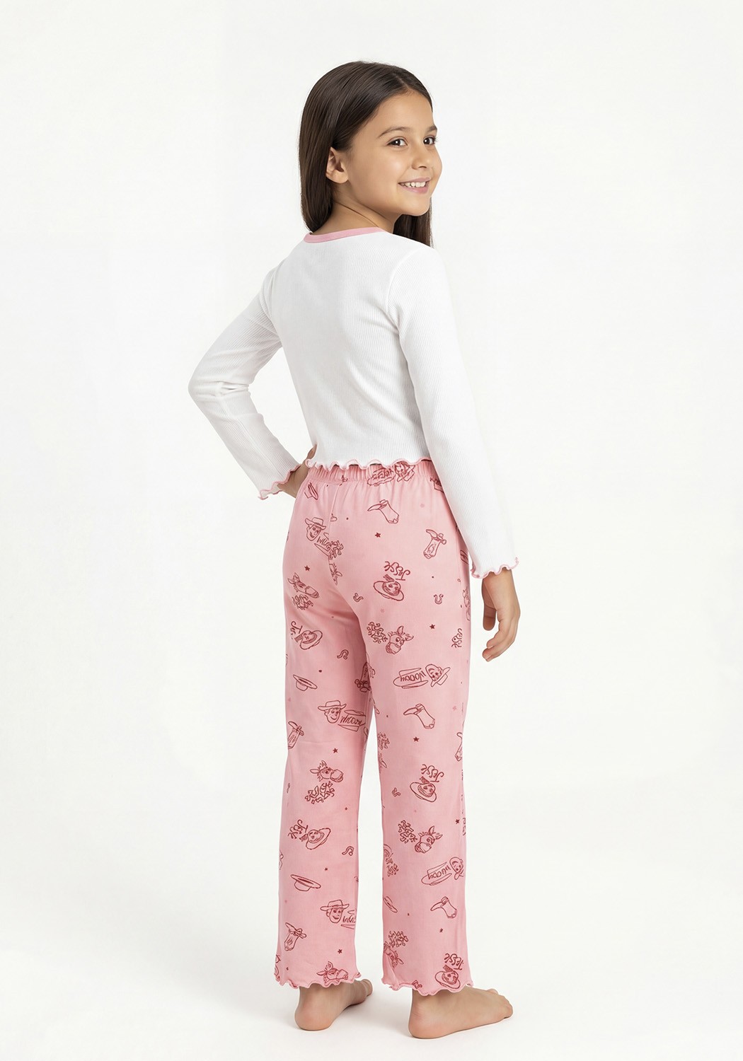 PIJAMA NIÑA PANTALON TELA PIEL DE DURAZNO - 2