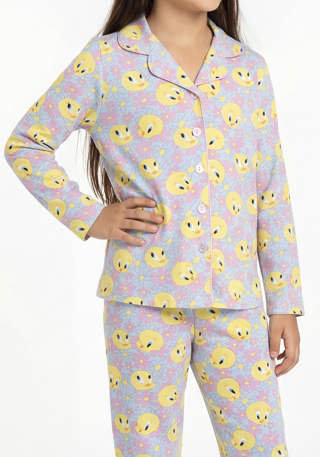 PIJAMA NIÑA PANTALON TELA PIEL DE DURAZNO - 3