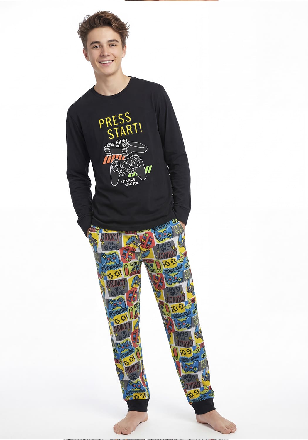 PIJAMA JUVENIL HOMBRE PANTALON ALGODON - 1