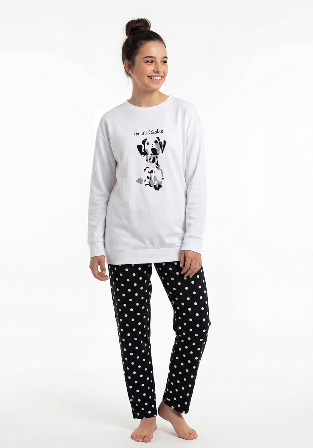 PIJAMA JUVENIL MUJER PANTALON ALGODON - 1