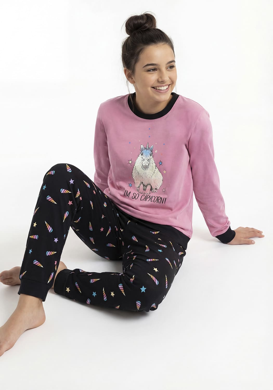 PIJAMA JUVENIL MUJER PANTALON ALGODON - 1