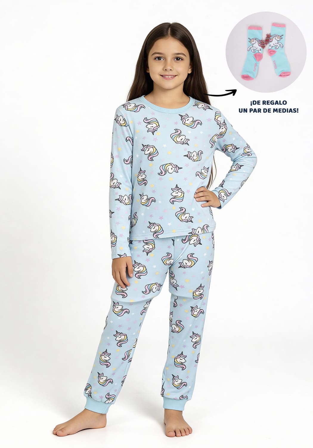 PIJAMA NIÑA PANTALON PLUSH - 1