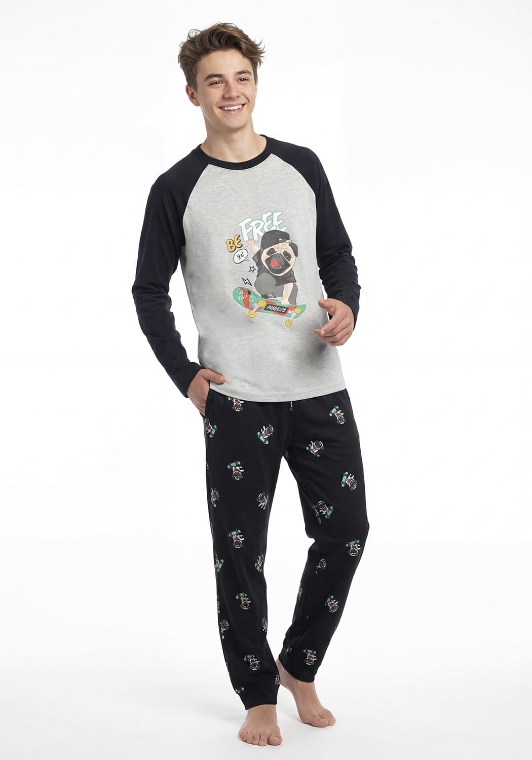 PIJAMA JUVENIL HOMBRE PANTALON ALGODON - 1