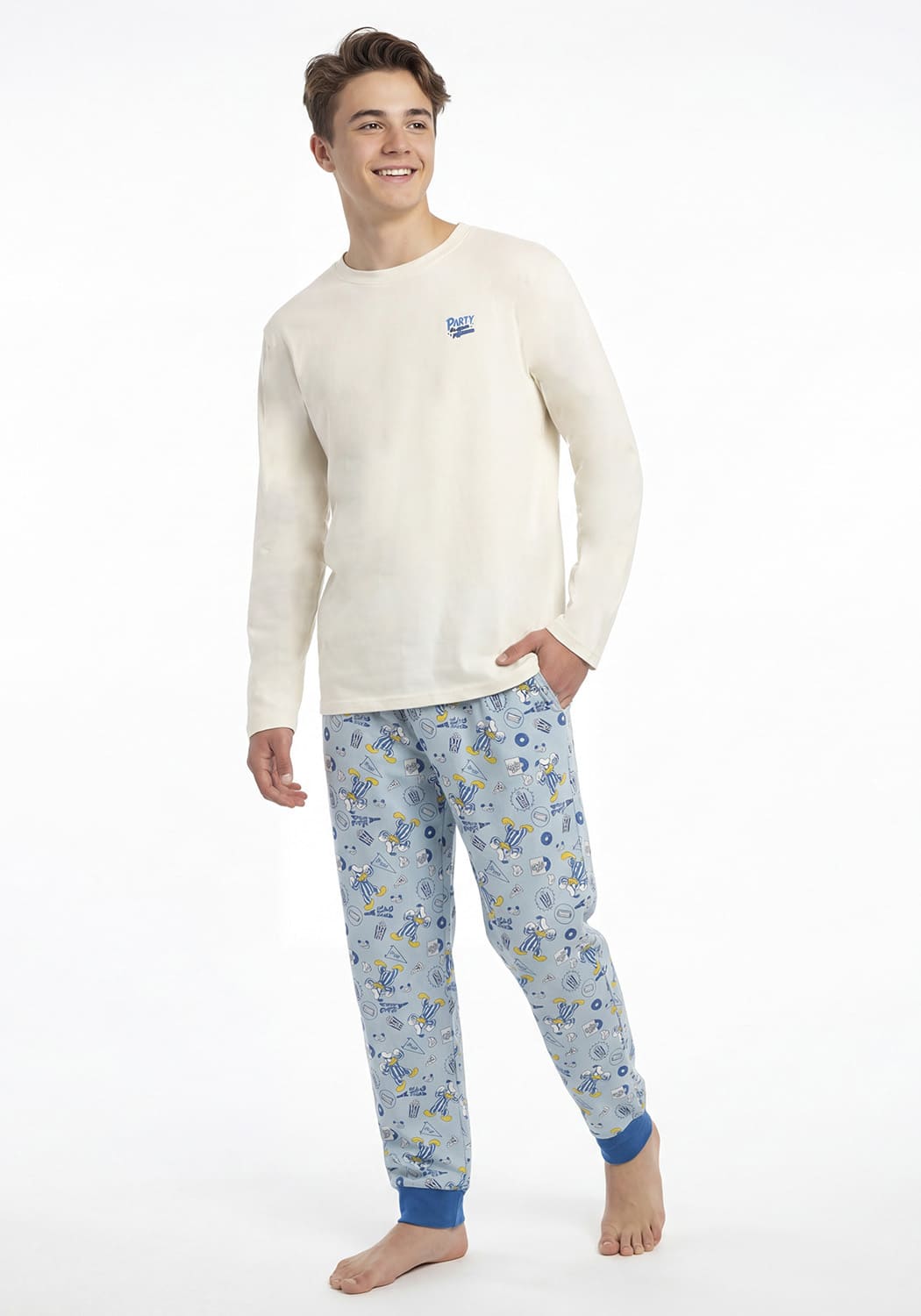 PIJAMA JUVENIL HOMBRE PANTALON ALGODON - 1