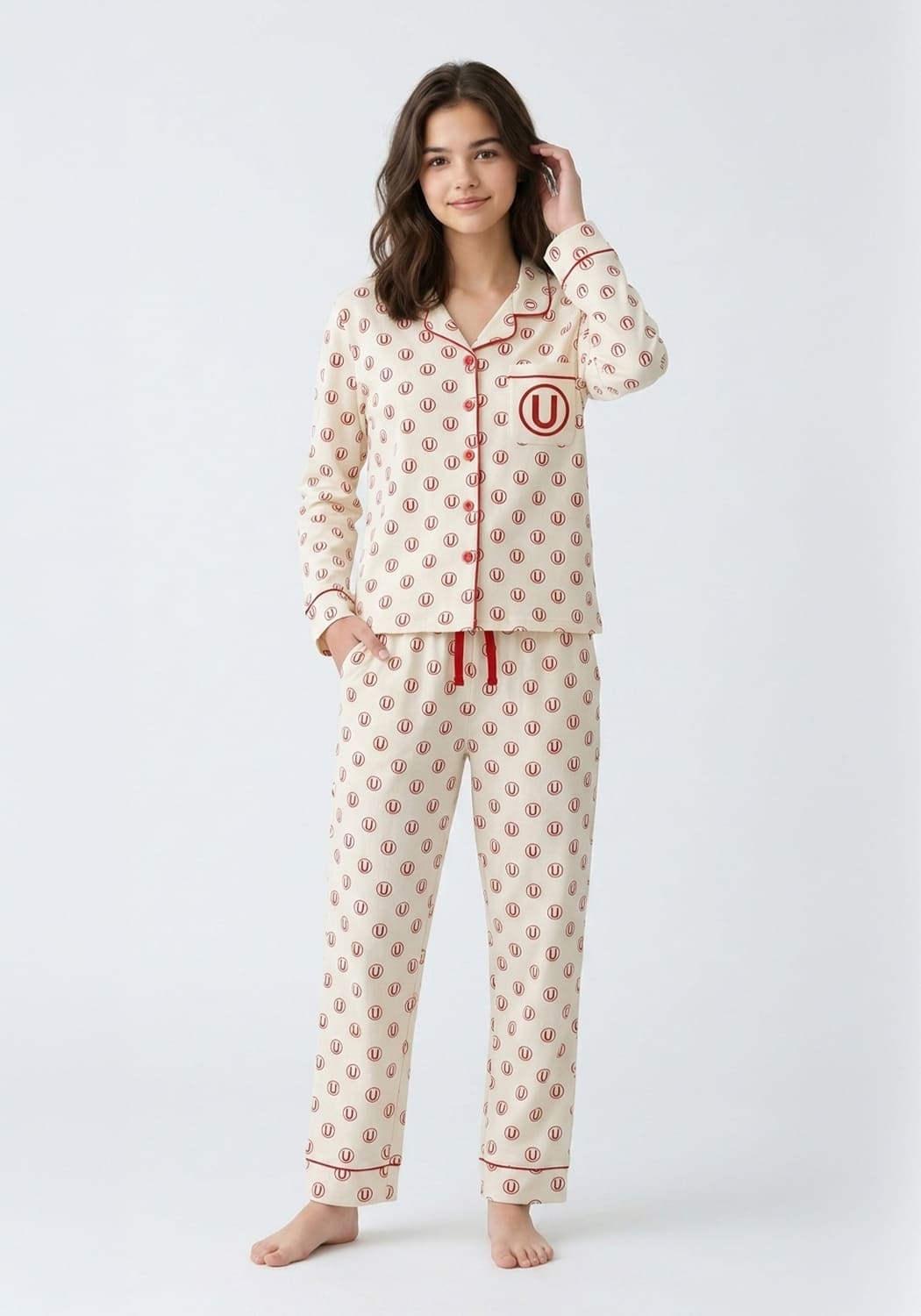 PIJAMA JUVENIL MUJER PANTALON ALGODON - 1