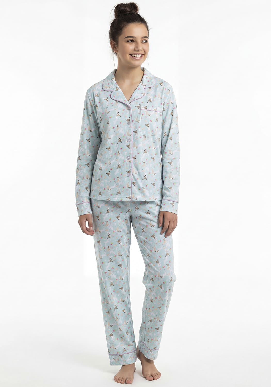 PIJAMA JUVENIL MUJER PANTALON ALGODON - 1