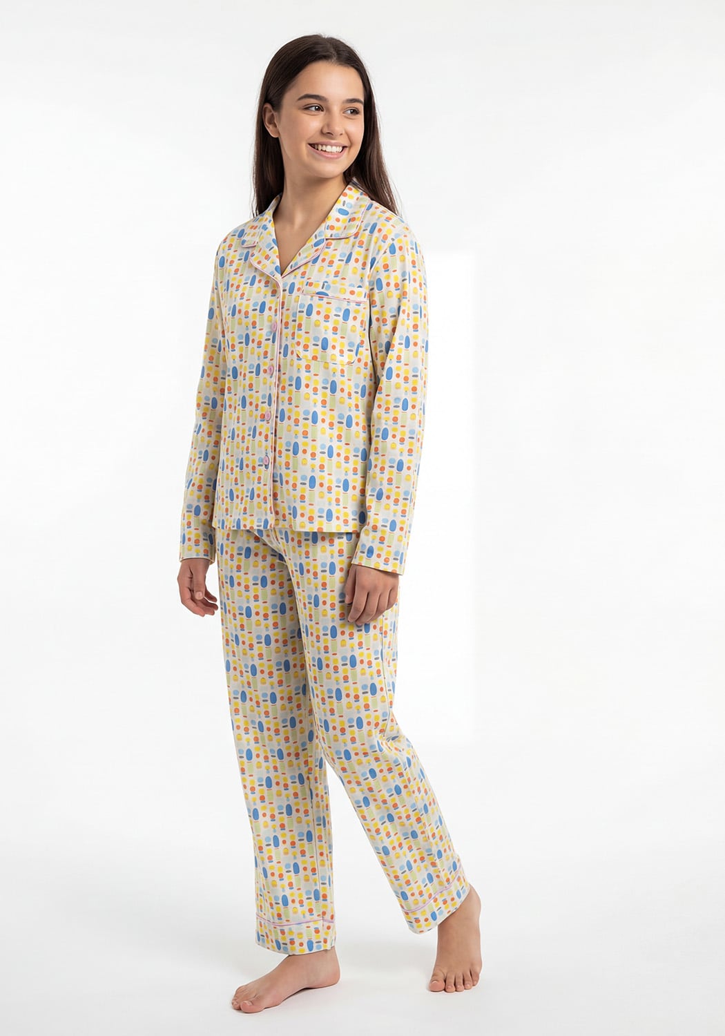 PIJAMA JUVENIL MUJER PANTALON ALGODON - 1