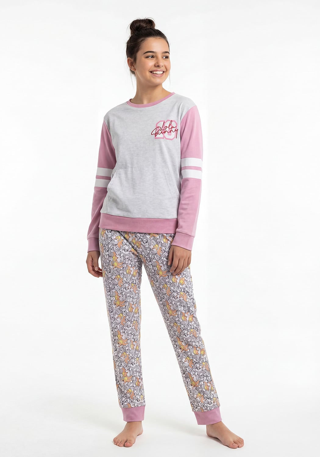 PIJAMA JUVENIL MUJER PANTALON ALGODON - 1