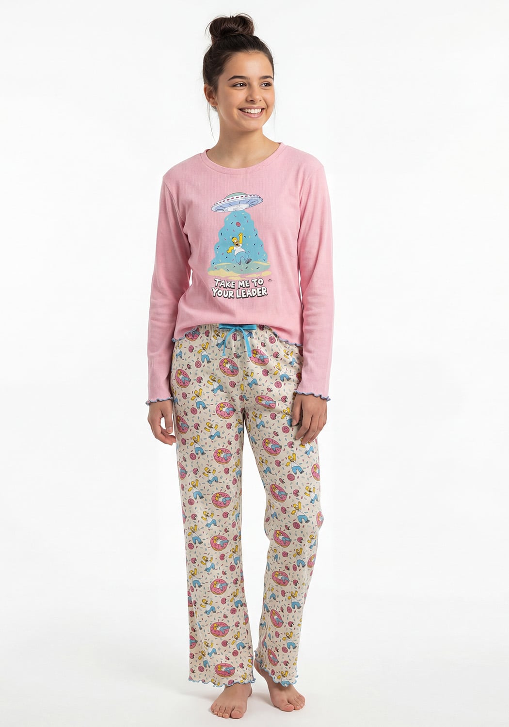 PIJAMA JUVENIL MUJER PANTALON ALGODON - 1