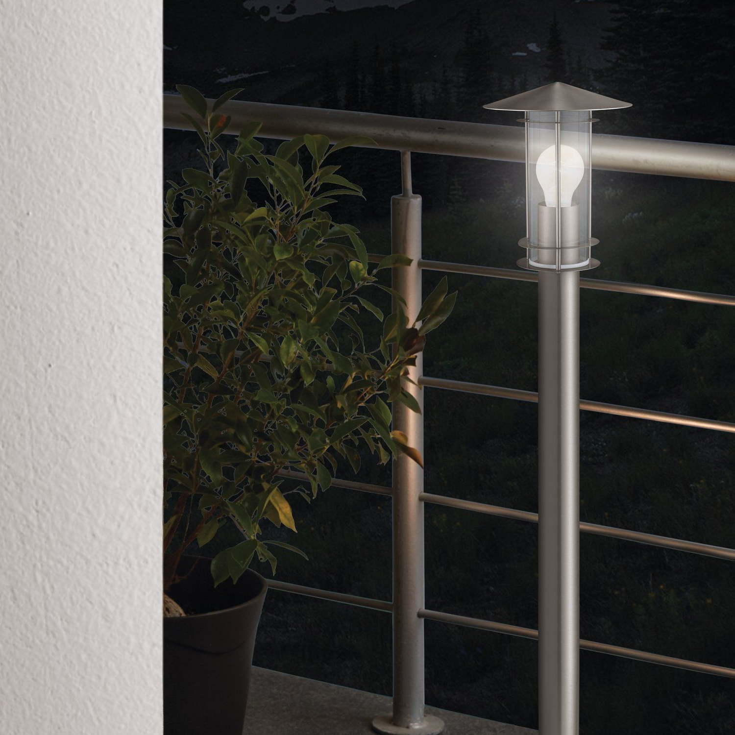 LAMPARA EGLO PLATEADO DE PIE LISIO 1X60W - 4