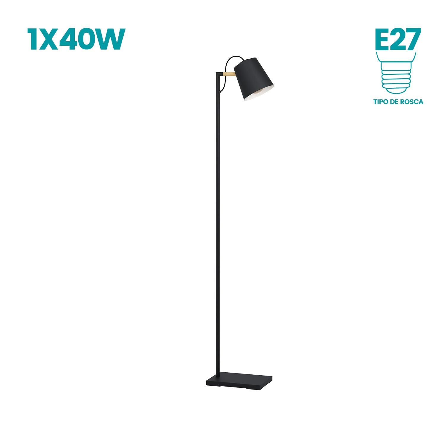 LAMPARA DE PIE LACEY 1X40W - 1