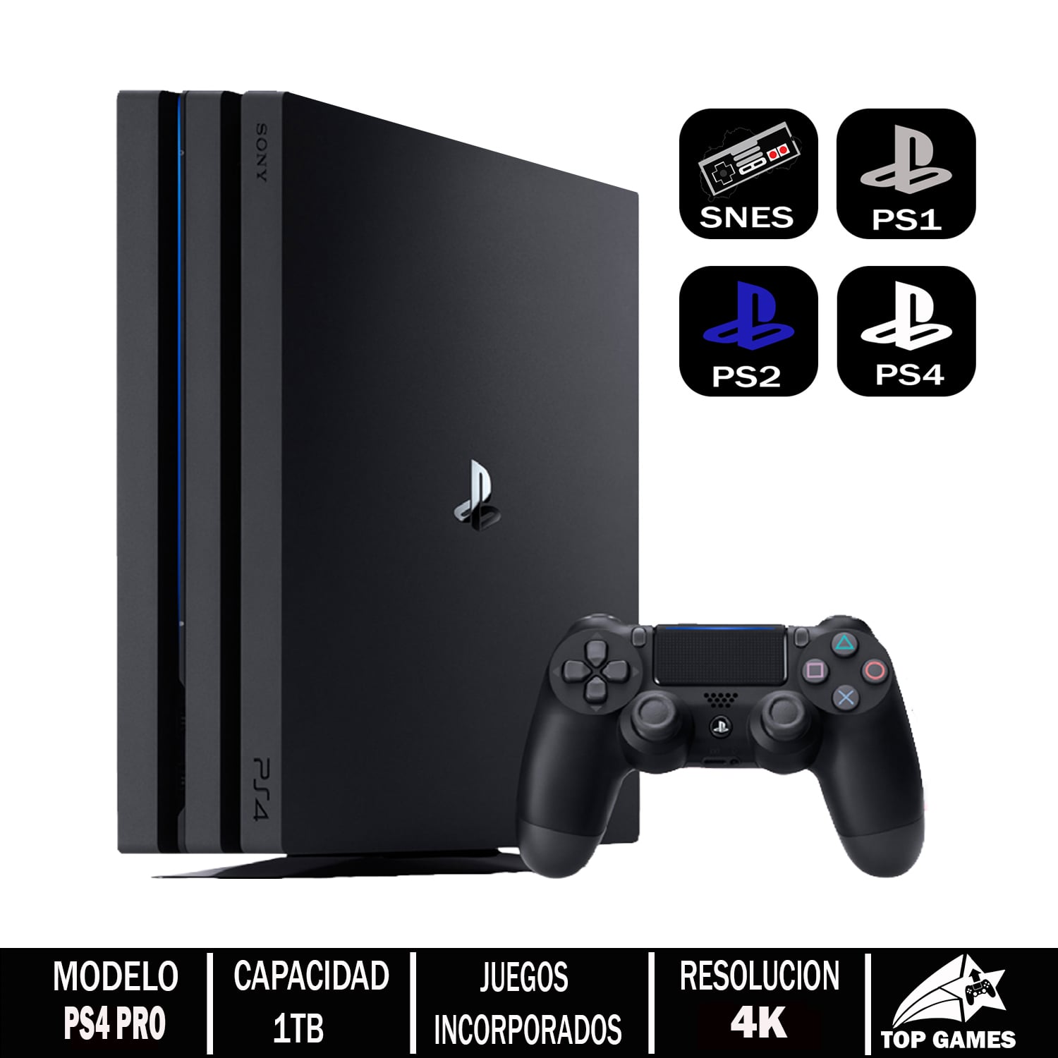 CONSOLA PS4 PRO REACONDICIONADA CON JUEGOS - 1