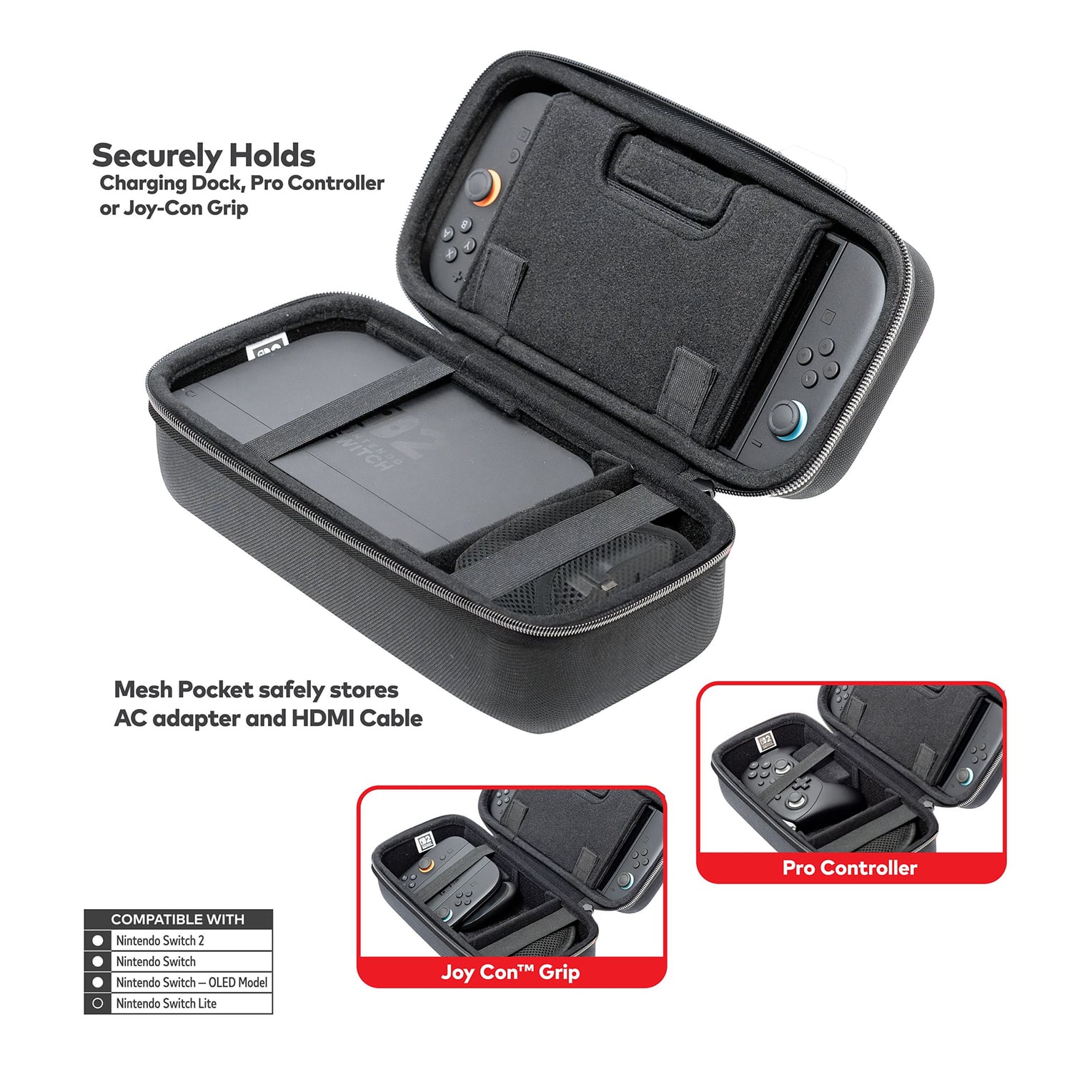 ESTUCHE GAME TRAVELER DELUXE TRAVEL CASE NEGRO MC40 PARA NINTENDO SWITCH 2 - 3