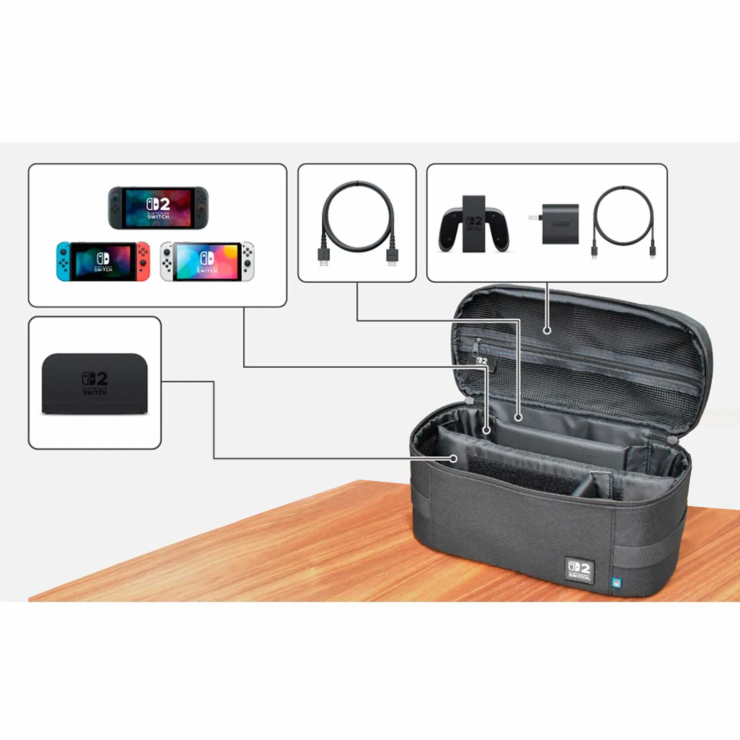 ESTUCHE MALETIN HORI COMPACT CARRY ALL PARA NINTENDO SWITCH 2 - 3