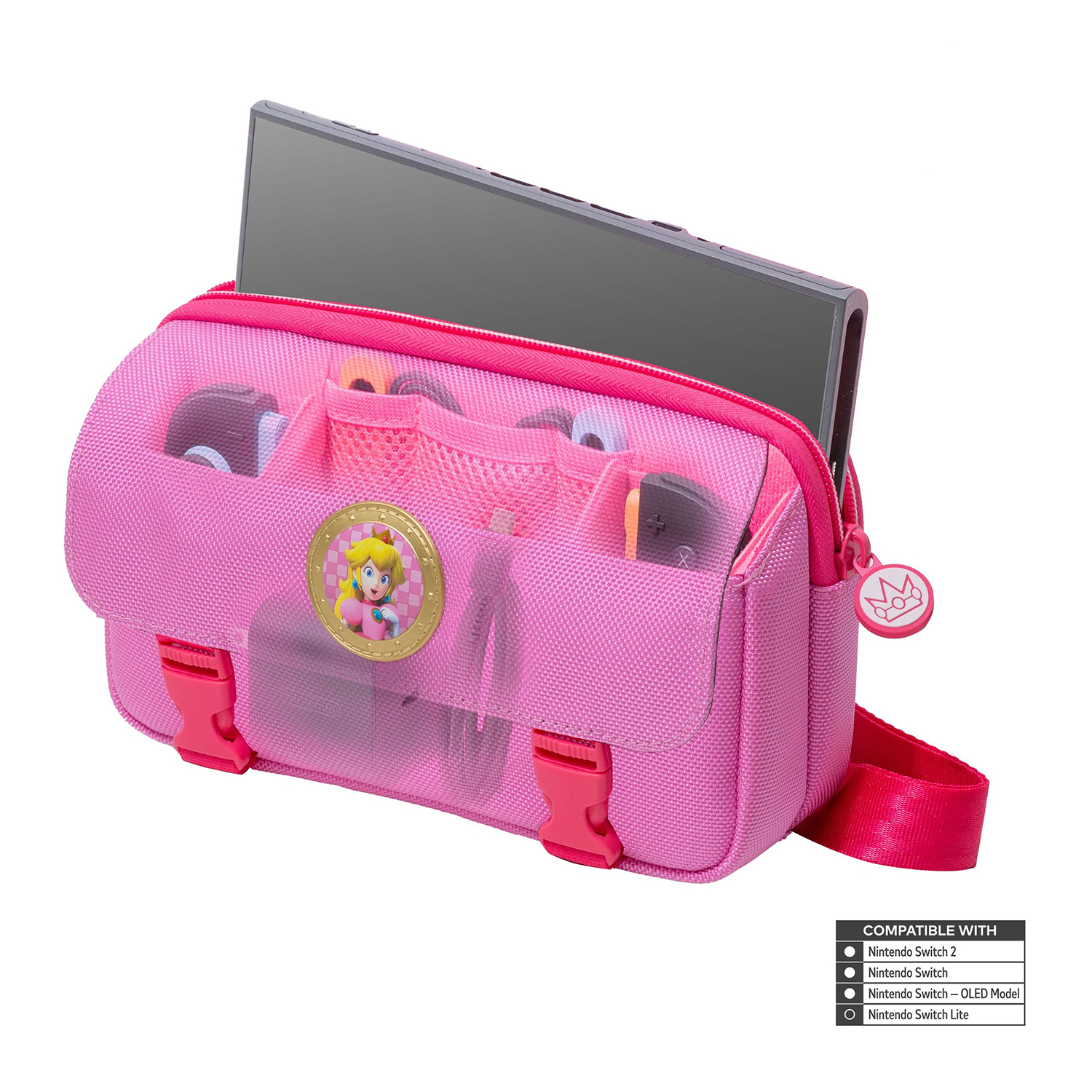 ESTUCHE GAME TRAVELER DELUXE CROSSBODY BAG PEACH ROSA PP17 PARA NINTENDO SWITCH 2 - 3