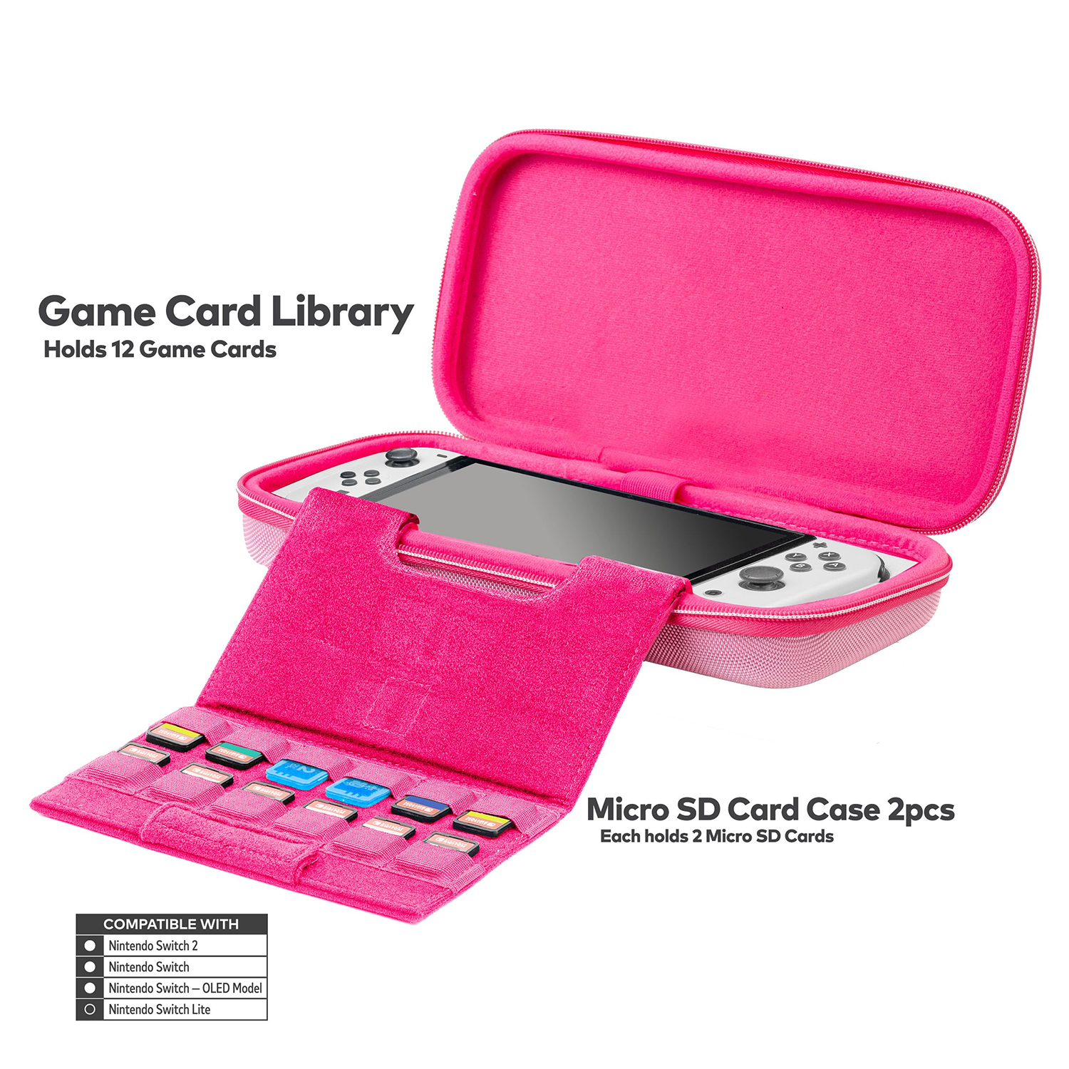 ESTUCHE GAME TRAVELER DELUXE TRAVEL CASE PEACH ROSA PP12 PARA NINTENDO SWITCH 2 - 4