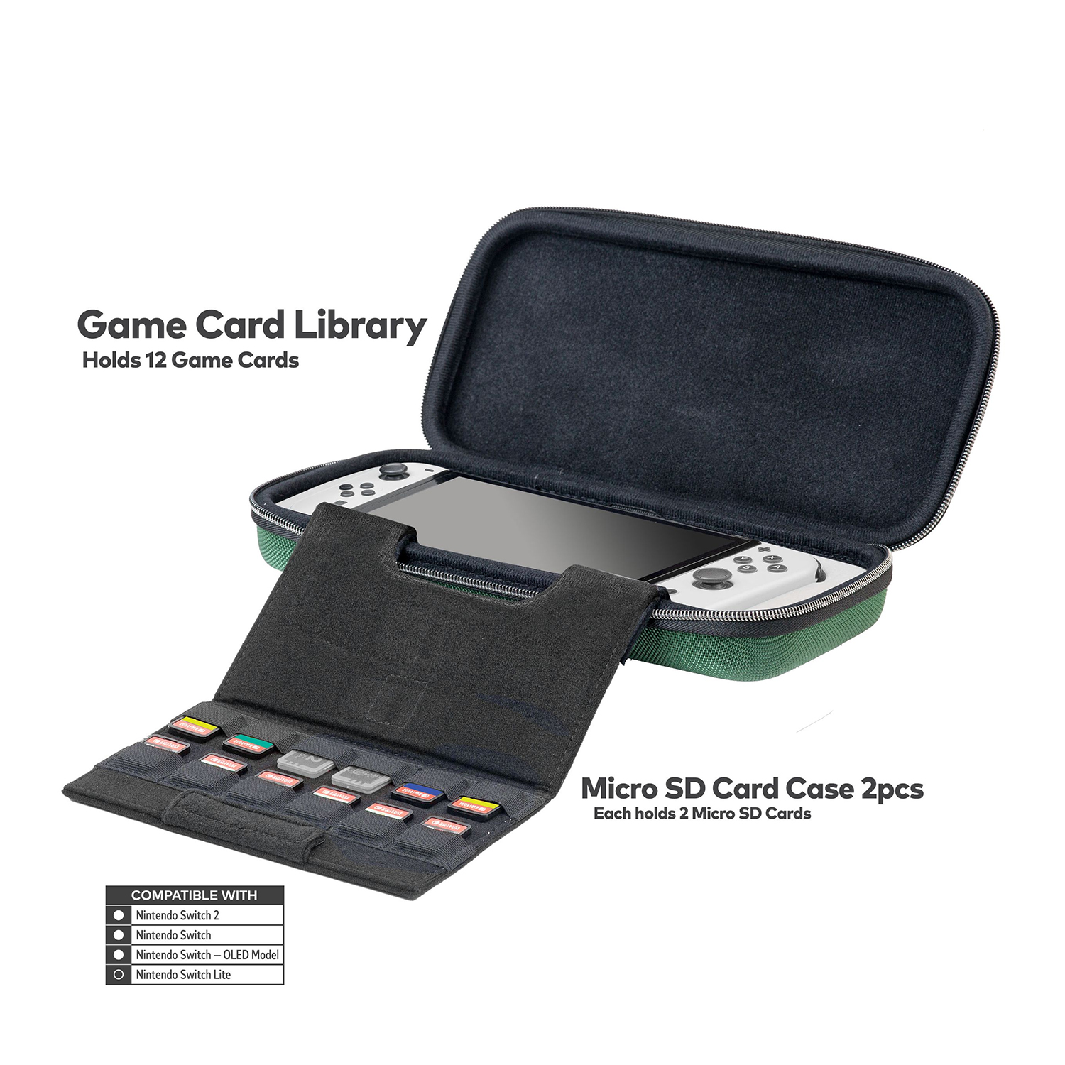 ESTUCHE GAME TRAVELER DELUXE TRAVEL CASE ZELDA HS12GRN PARA NINTENDO SWITCH 2 - 4
