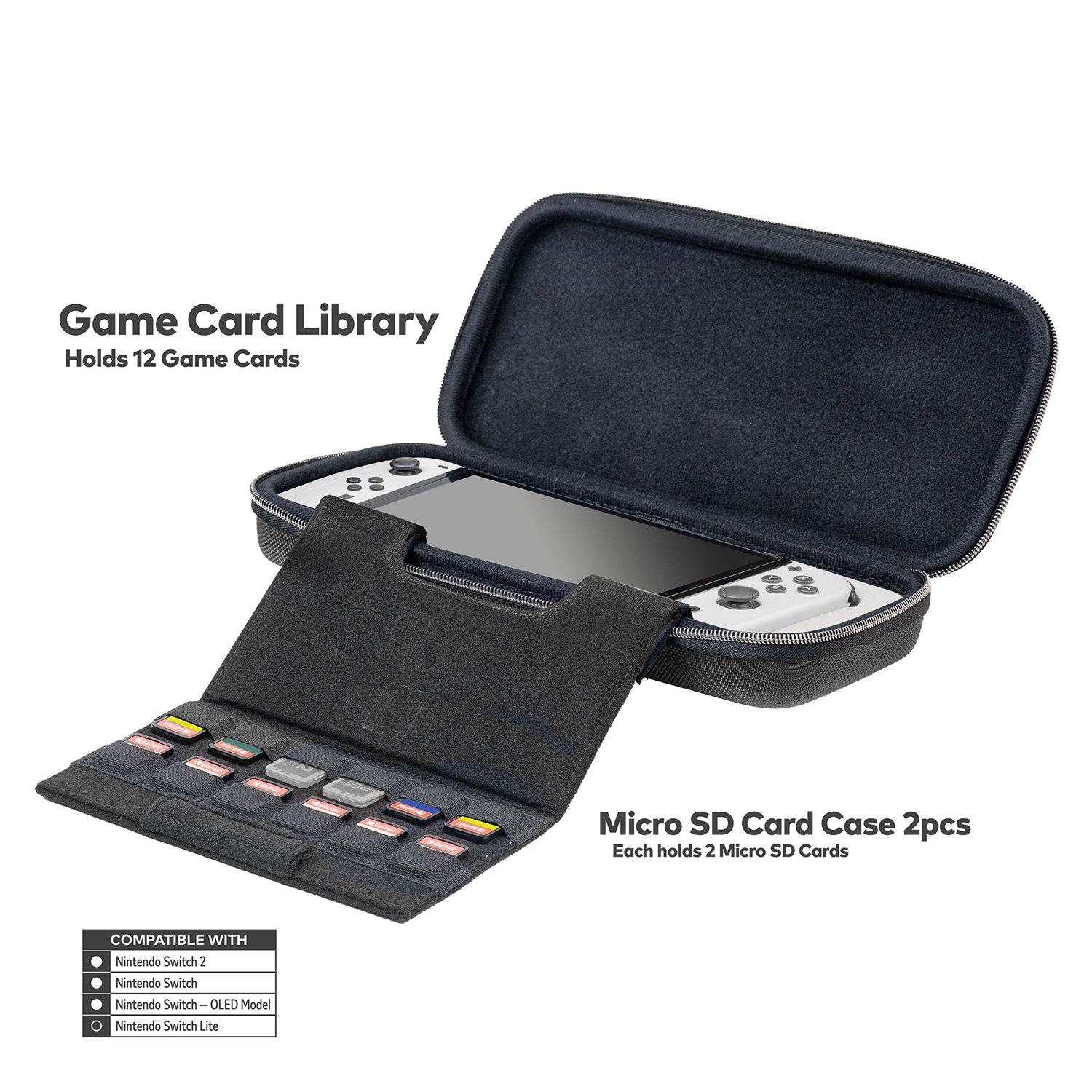 ESTUCHE GAME TRAVELER DELUXE TRAVEL CASE NEGRO MC12 PARA NINTENDO SWITCH 2 - 4