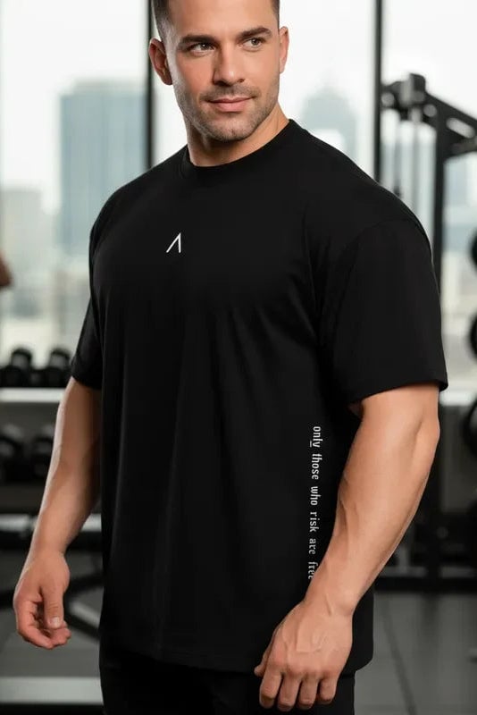 POLO DEPORTIVO HOMBRE OVERSIZE NEGRO - 1
