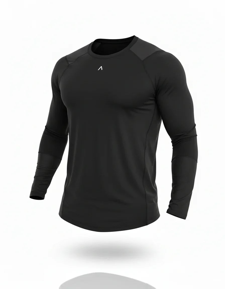 POLO MANGA LARGA DEPORTIVO HOMBRE VELOCITY NEGRO - 2