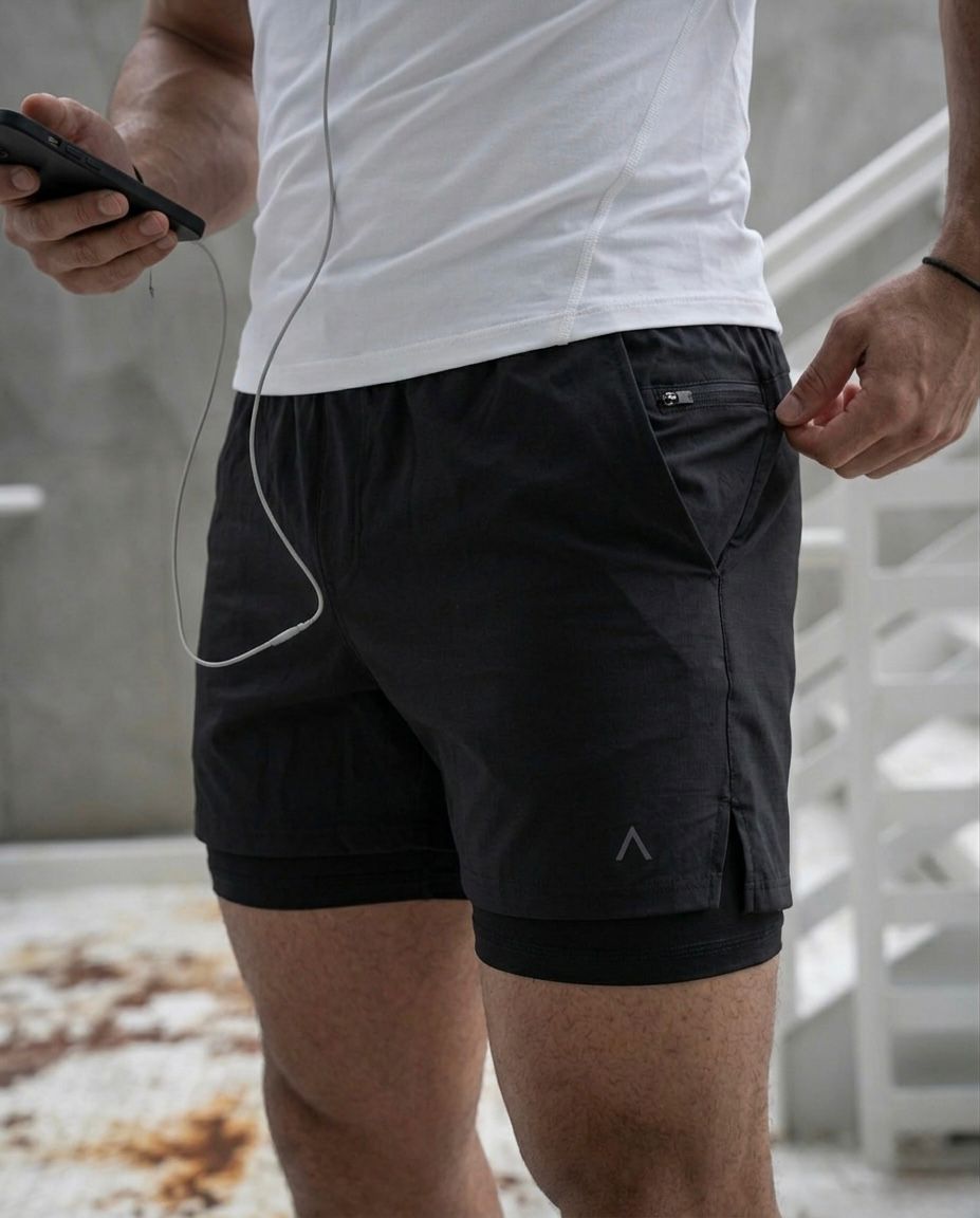 SHORT DEPORTIVO HOMBRE RUNTECH NEGRO - 2