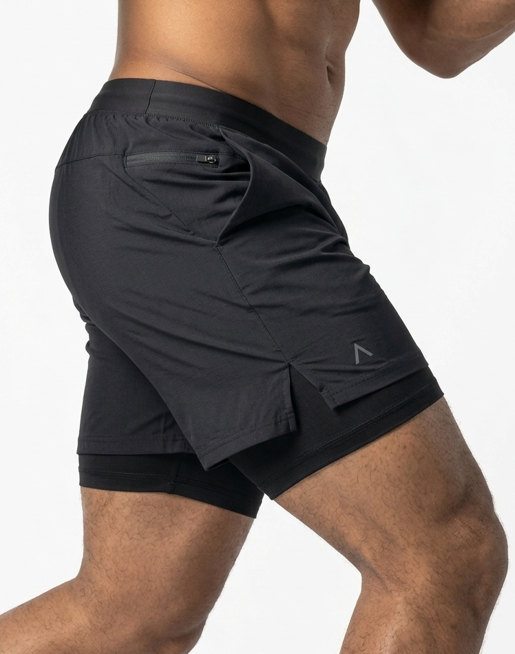 SHORT DEPORTIVO HOMBRE RUNTECH NEGRO - 4