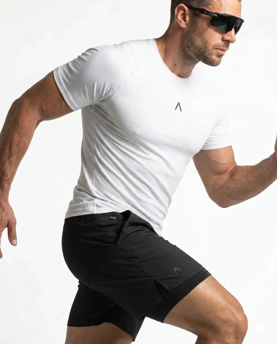 SHORT DEPORTIVO HOMBRE RUNTECH NEGRO - 5