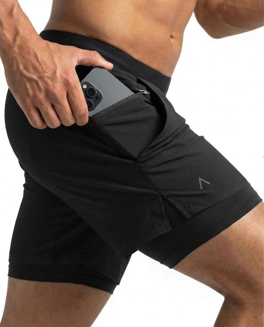 SHORT DEPORTIVO HOMBRE RUNTECH NEGRO - 6