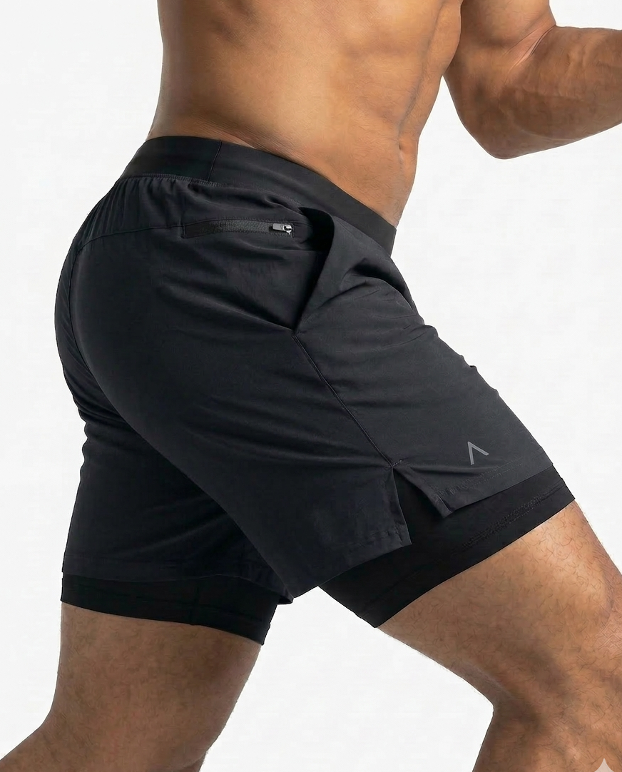 SHORT DEPORTIVO HOMBRE RUNTECH NEGRO - 7