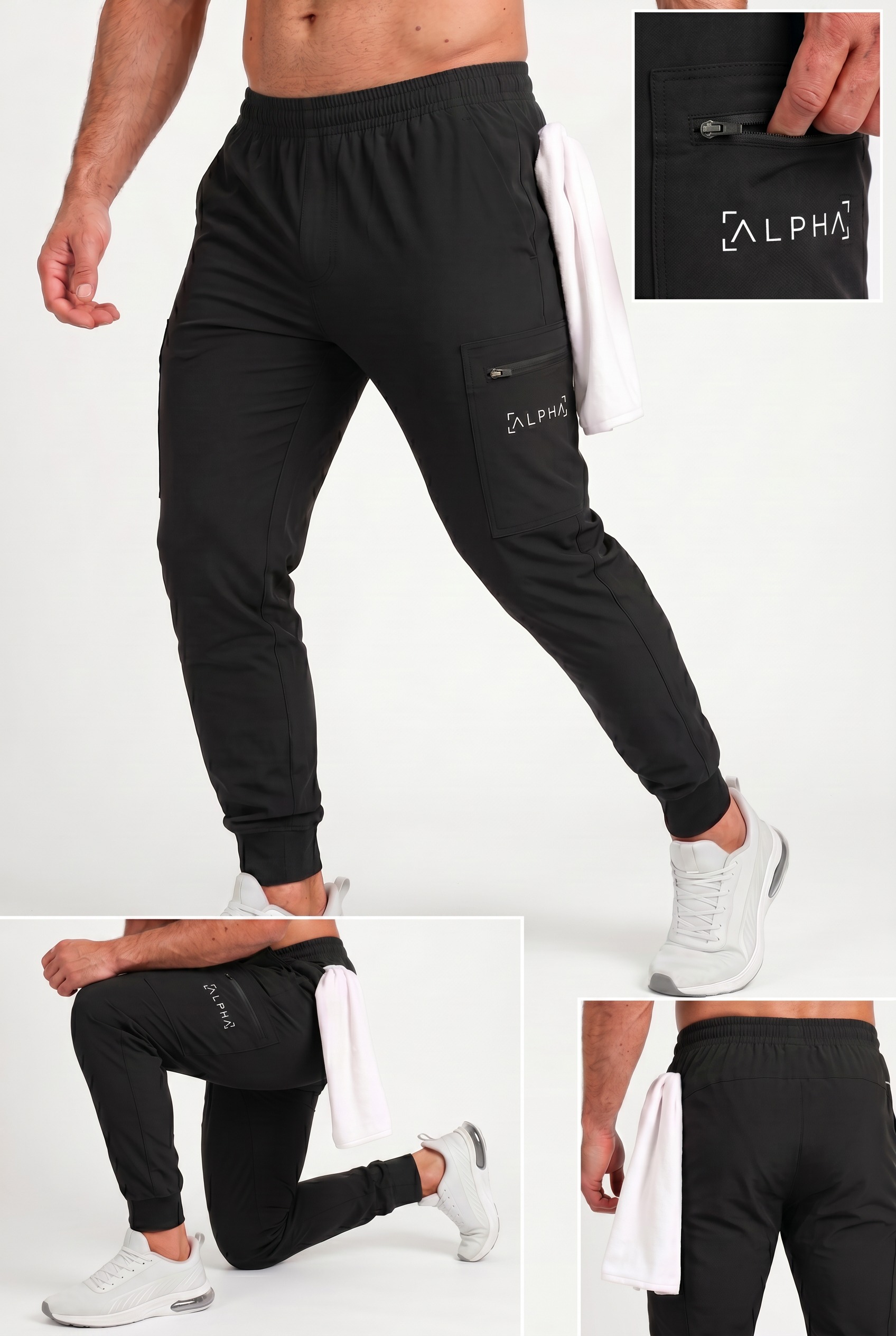 JOGGER DEPORTIVO HOMBRE CARGO NEGRO - 6