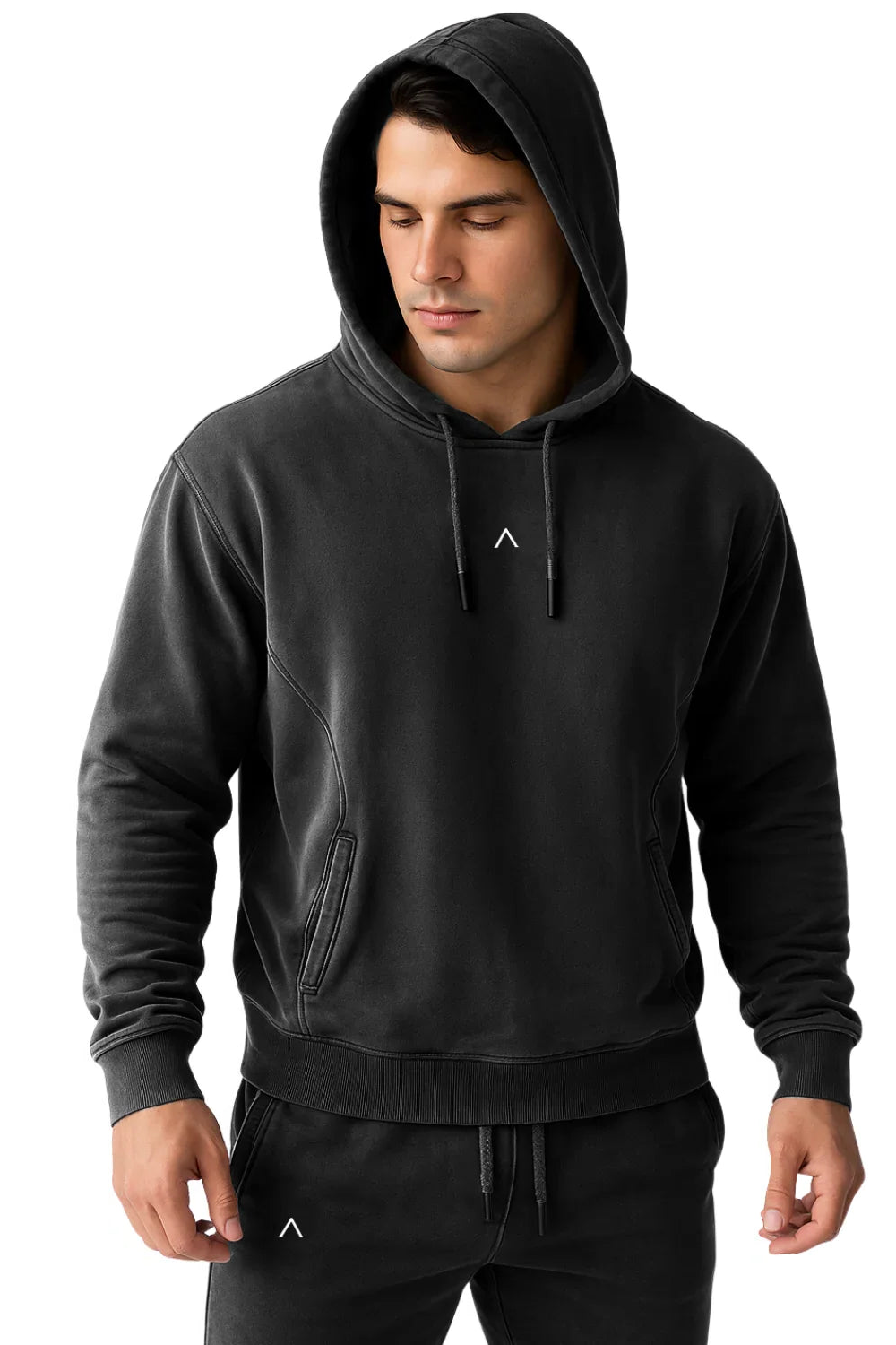 POLERA DEPORTIVA HOMBRE ESSENTIAL HOODIE GRIS - 1