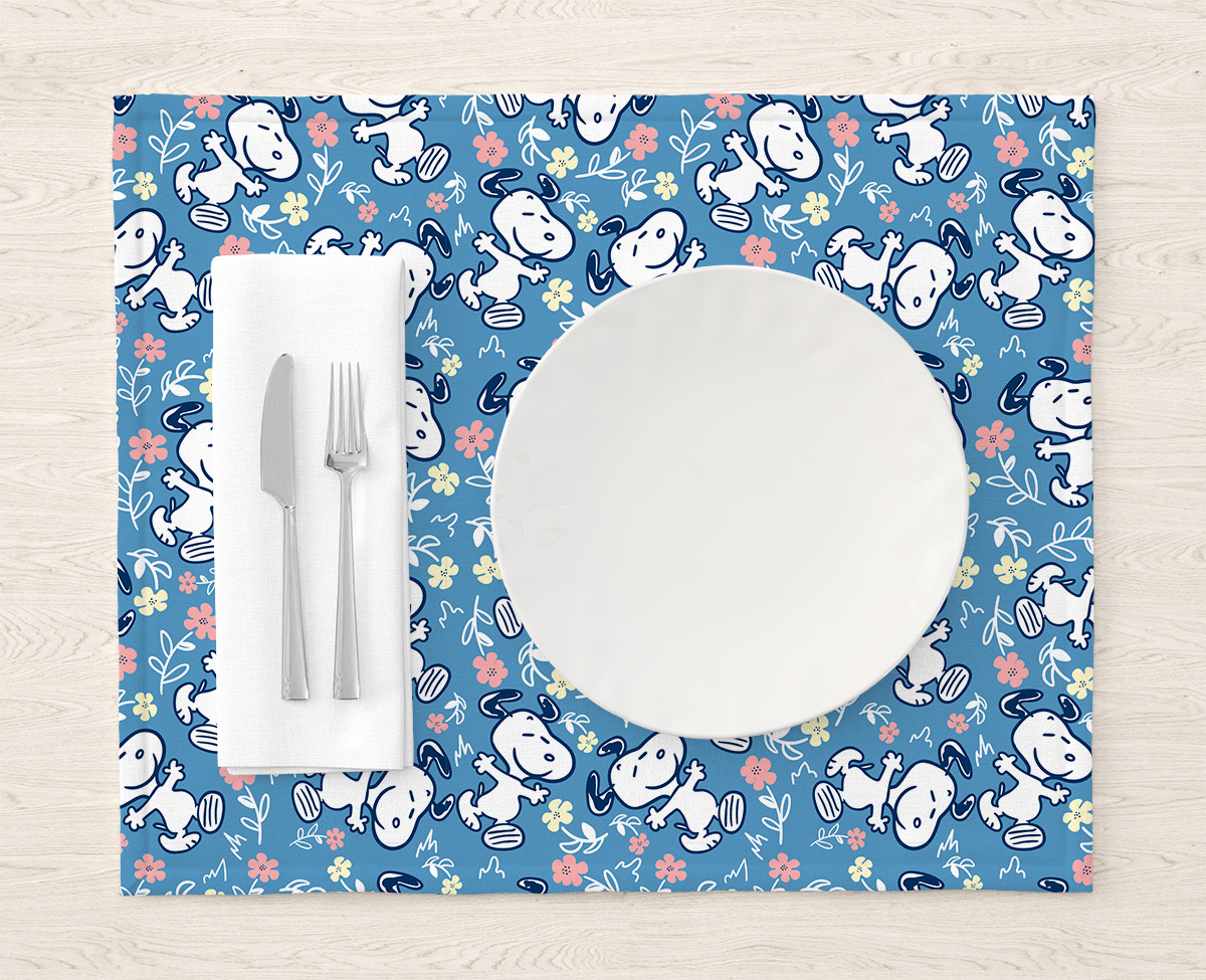 SET X 2 INDIVIDUALES SNOOPY CON FLORES - 1