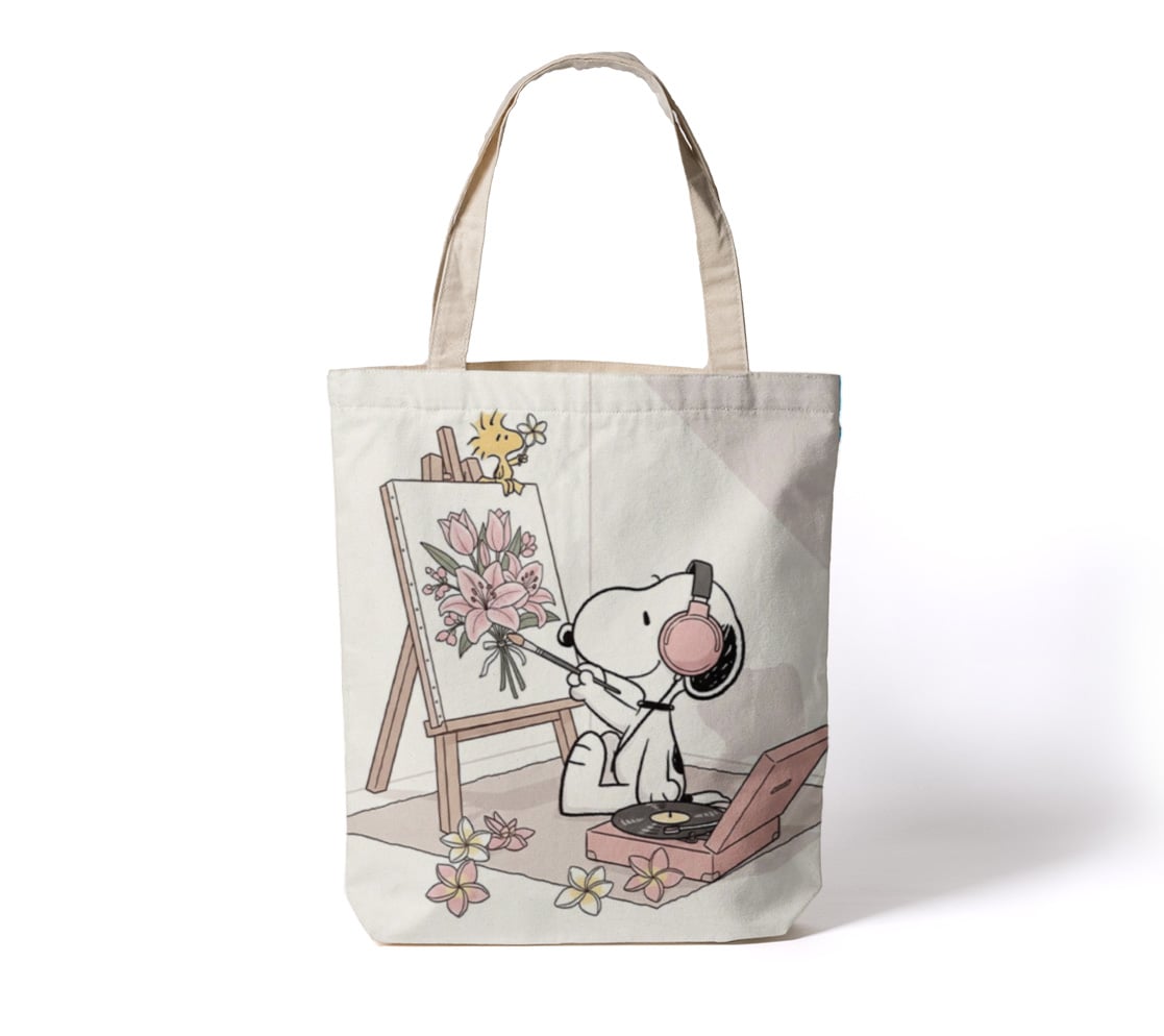 BOLSO DE TELA  SNOOPY ROSA - 2