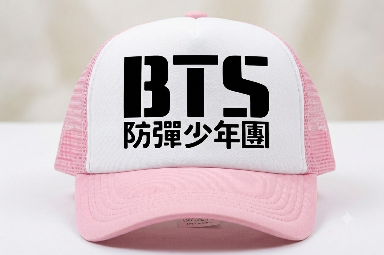 GORRO BTS ROSA-NEGRO - 1