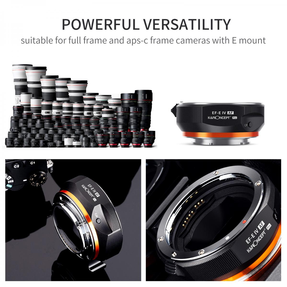 Adaptador K&F Concept montura Sony E para Lentes Canon EF/EF-S KF06.466 - 5
