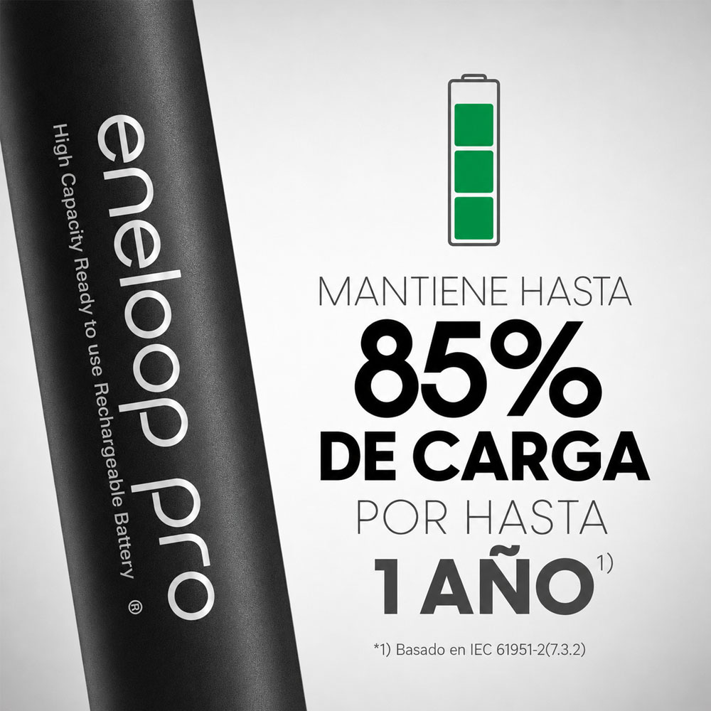 PILAS ENELOOP RECARGABLES 2500MAH PACK X4 AA+CARGADOR BQ-CC17 - 7