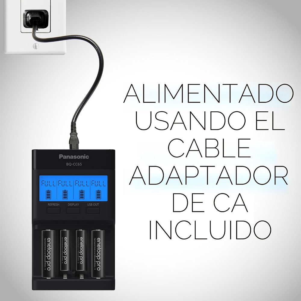 PILAS PANASONIC RECARGABLES ENELOOP PRO 2500MAH + CARGADOR BQ-CC65 - 7