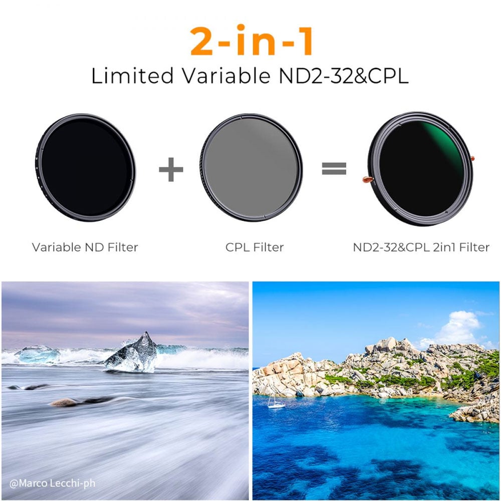 FILTRO KYF CONCEPT VARIABLE ND2-32 + CPL POLARIZADOR 67MM - KF01.1085V1 - 2