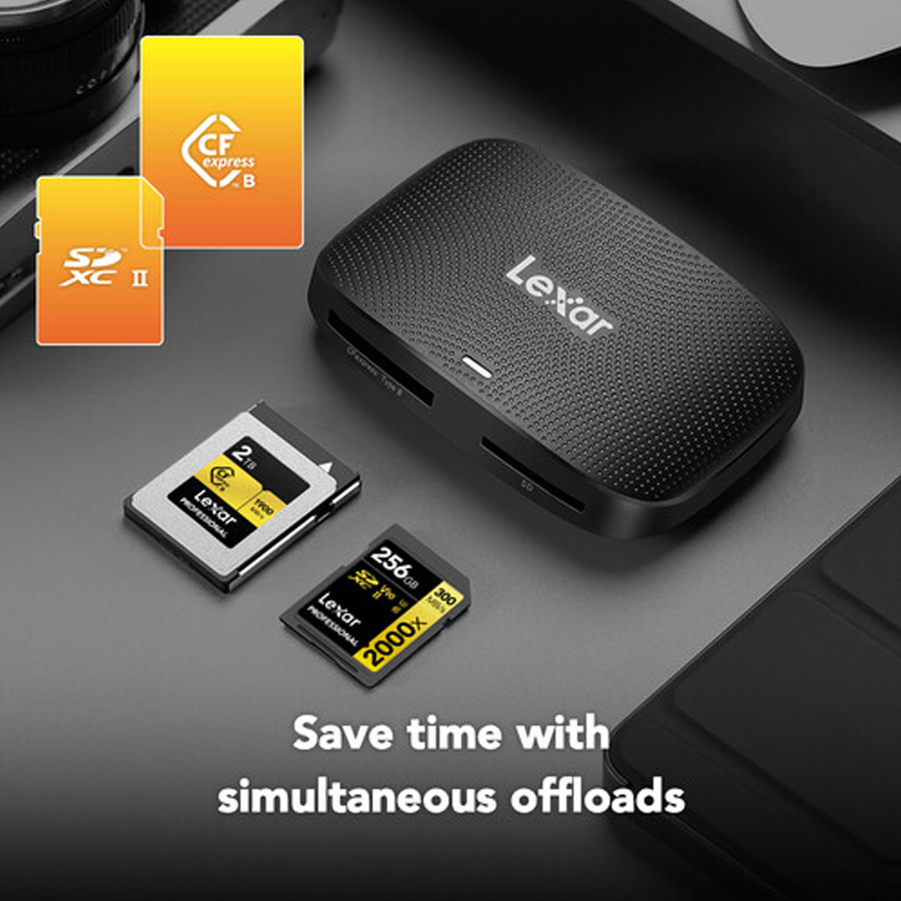 LECTORA LEXAR PROFESSIONAL 2 EN 1 (CFEXPRESS TIPO B, SD) USB 3.2 2DA GEN - LRW520U-RNBNG - 5