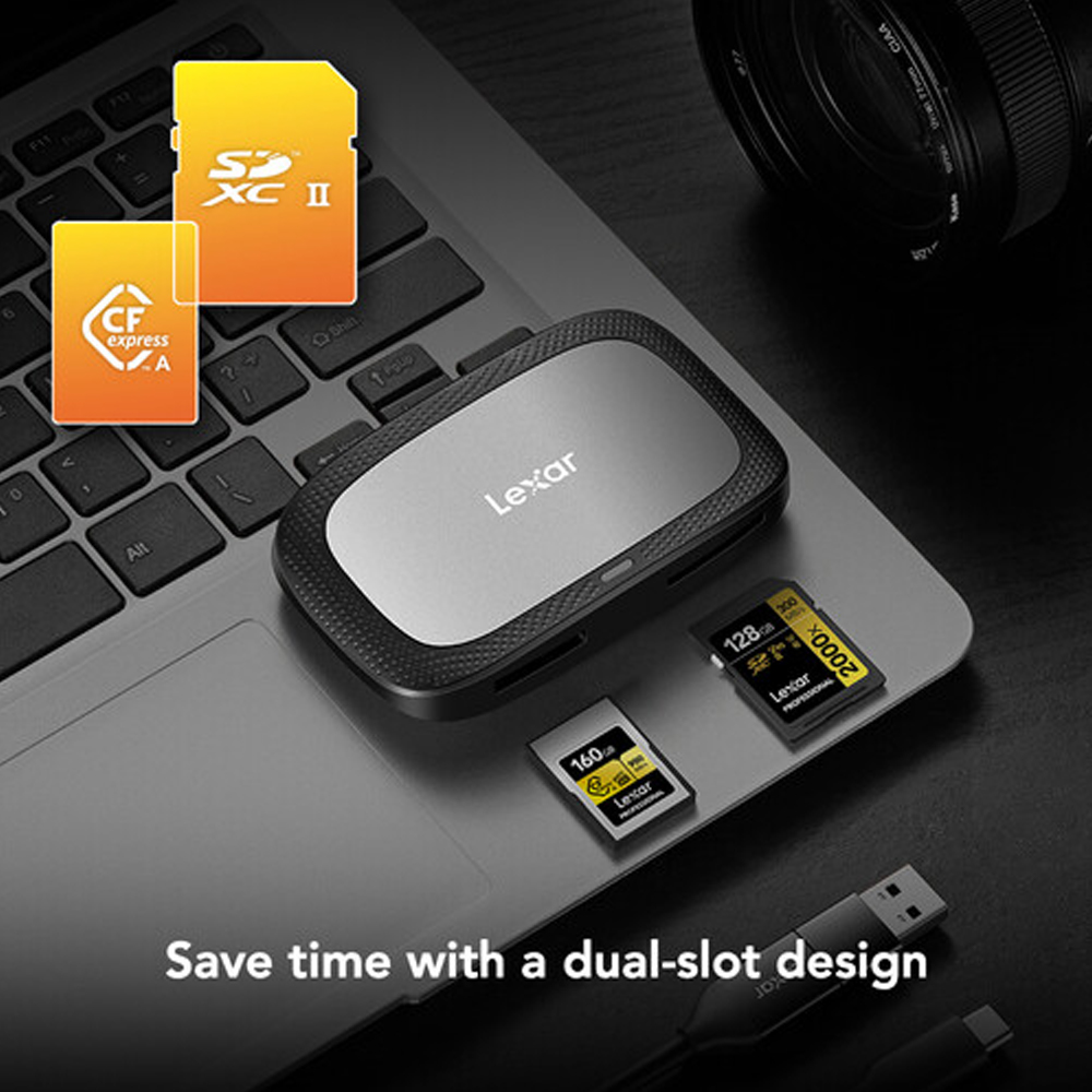 LECTORA LEXAR PROFESSIONAL 2 EN 1 (CFEXPRESS TIPO A, SD) USB 3.2 2DA GEN - LRW530U-RNBNG - 2