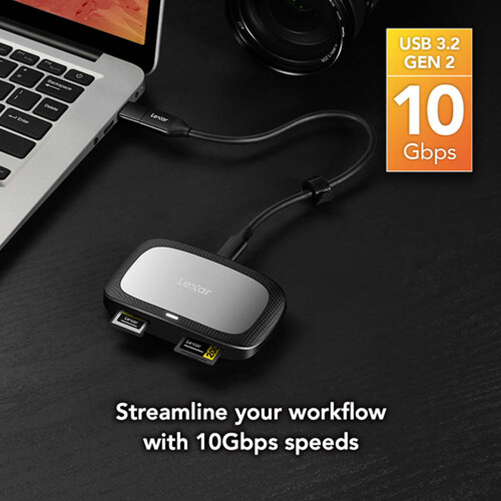 LECTORA LEXAR PROFESSIONAL 2 EN 1 (CFEXPRESS TIPO A, SD) USB 3.2 2DA GEN - LRW530U-RNBNG - 3