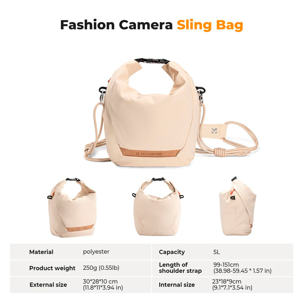 BOLSO KYF CONCEPT KF13.168V1 - BEIGE PARA CAMARA FOTOGRAFICA - 6
