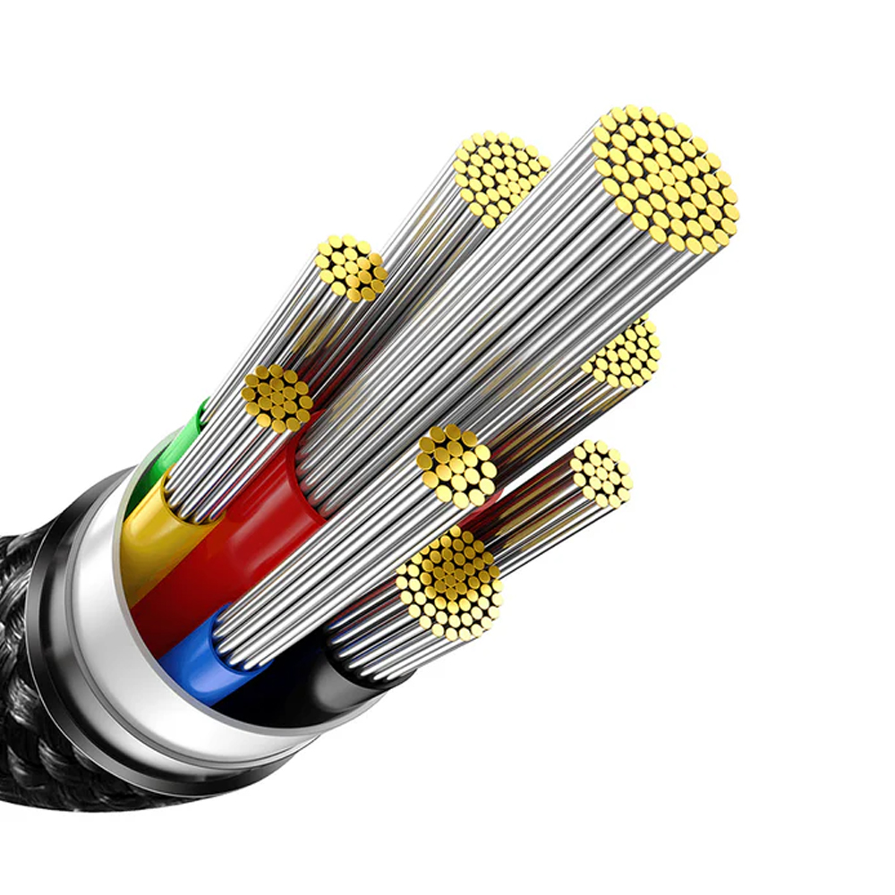 CABLE BASEUS FAST CHARGING DATA 240W - TUNGSTEN GOLD - 3 METROS - 7