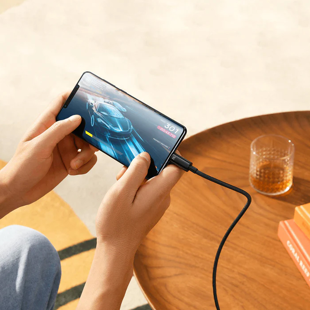 CABLE BASEUS FAST CHARGING DATA 240W - TUNGSTEN GOLD - 3 METROS - 8