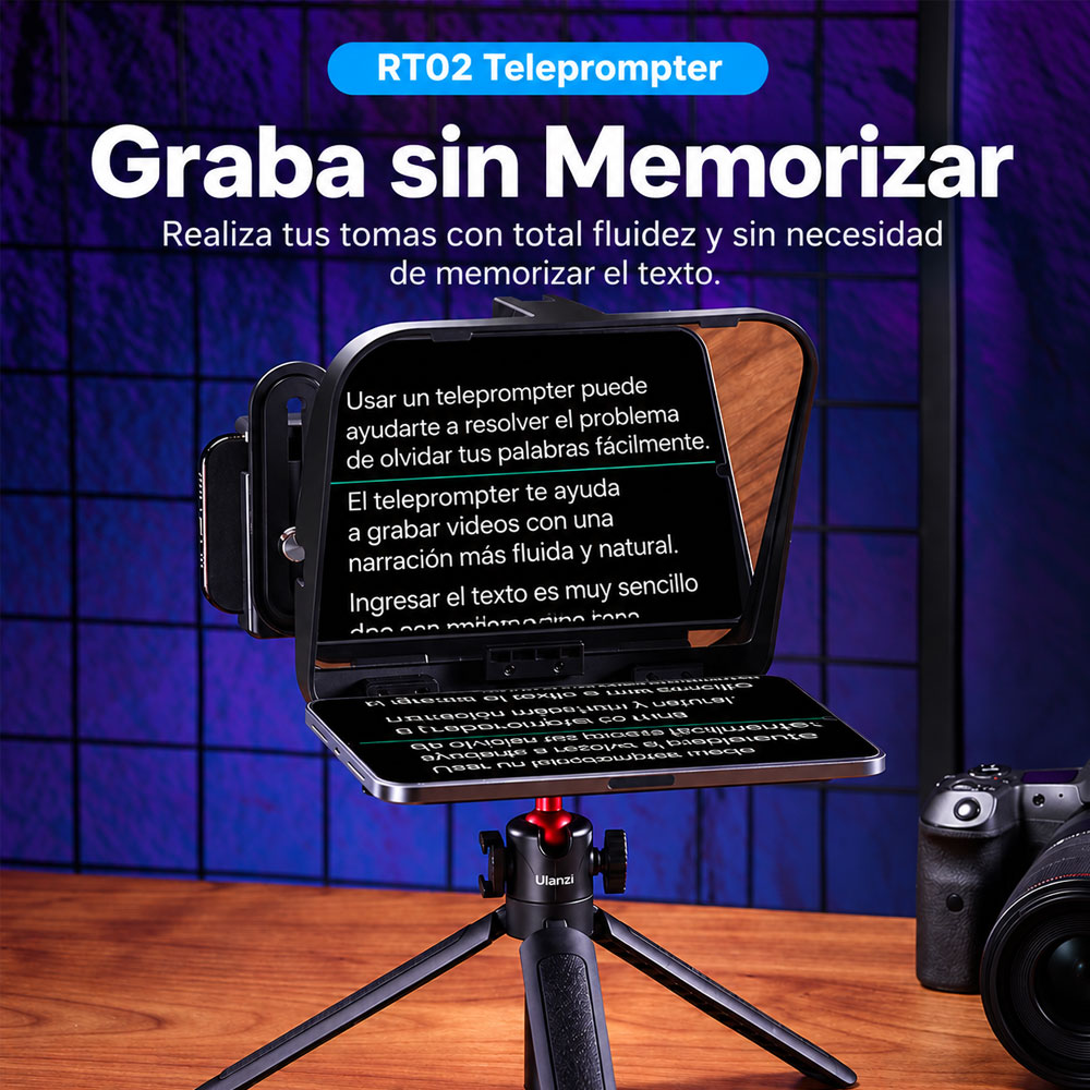 TELEPROMPTER ULANZI RT02 - PARA TABLETS Y SMARTPHONES - 2