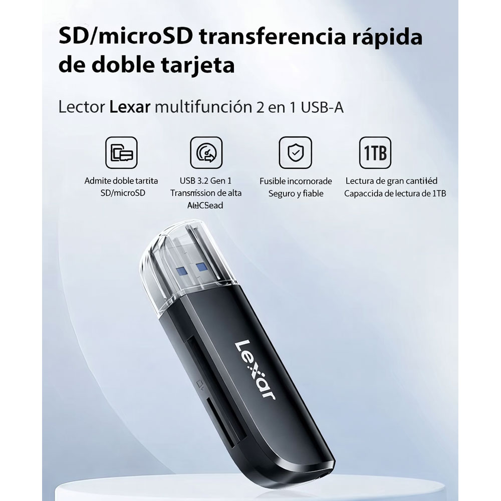 LECTORA LEXAR RW300 (SD, MICROSD) PARA USB-A 3.2 GEN1 - 2