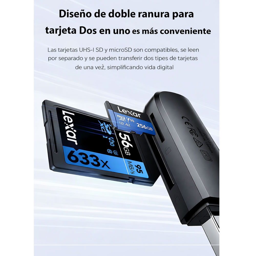 LECTORA LEXAR RW300 (SD, MICROSD) PARA USB-A 3.2 GEN1 - 4