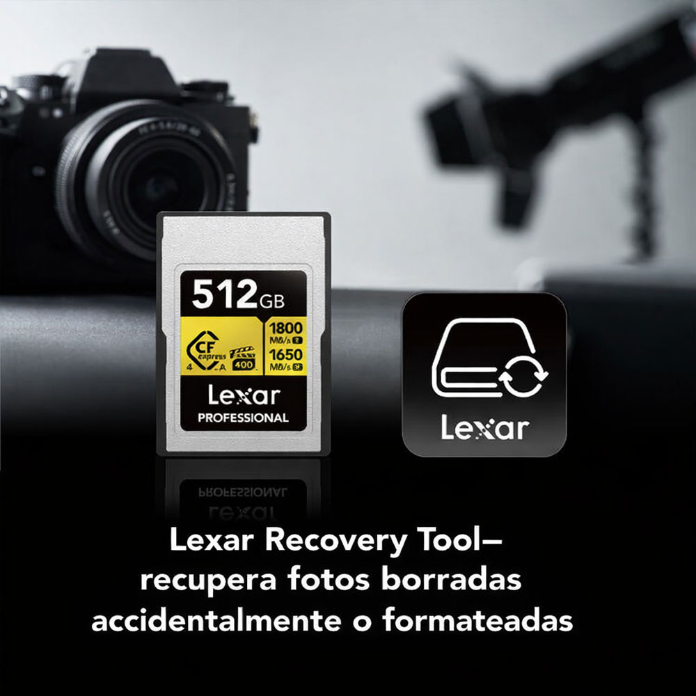 MEMORIA CFEXPRESS 4.0 LEXAR PROFESSIONAL 512GB TYPE A - GOLD SERIES - R:1800MB - W:1650MB - 6