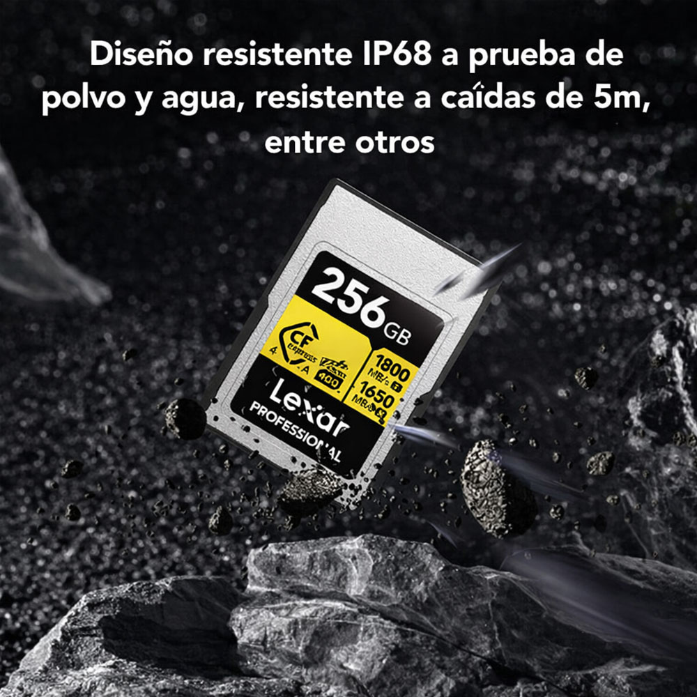 MEMORIA CFEXPRESS 4.0 LEXAR PROFESSIONAL 256GB TYPE A - GOLD SERIES - R:1800MB - W:1650MB - 5